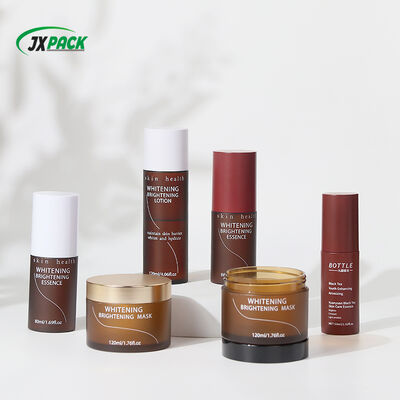 Amber PET Cosmetic Bottle Set for Skincare Packaging